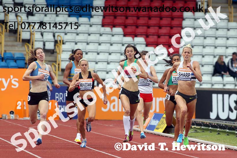 Lynsey Sharp (Edinburgh) 800 metres, 2014 Sainsbury's British Championships. Photo: David T. Hewitson/Sports for All Pics